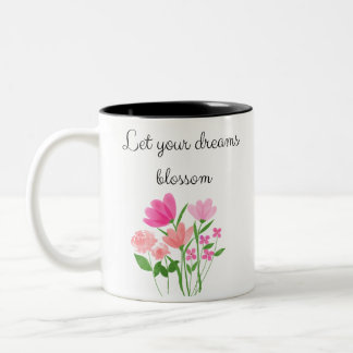Taza flores mug motivacional ツートーンマグカップ