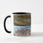 taza fotomontaje de Mallorca - Majorca en negro マグカップ (左)