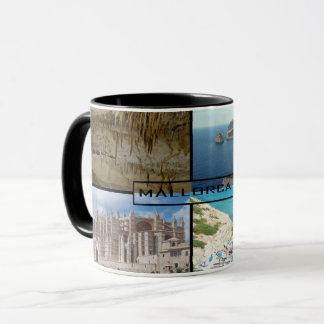 taza fotomontaje de Mallorca - Majorca en negro マグカップ