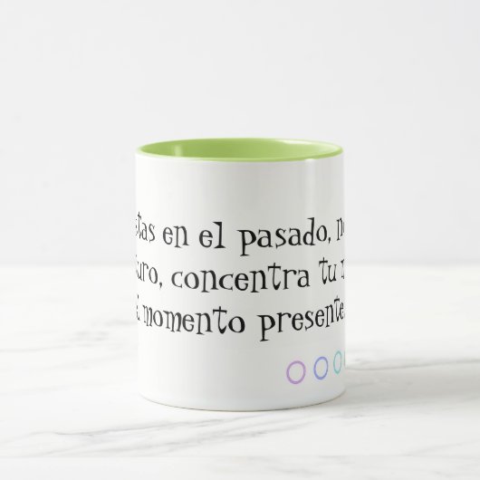 TAZA frases de Buda. Chakra Verde マグカップ (中央)