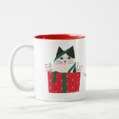 Taza Gato Merry Christmas ツートーンマグカップ (左)