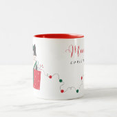 Taza Gato Merry Christmas ツートーンマグカップ (中央)