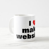Taza I love make websites コーヒーマグカップ (正面左)