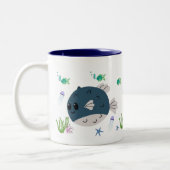Taza Infantil con Diseño de Ballena y Peces ツートーンマグカップ (左)