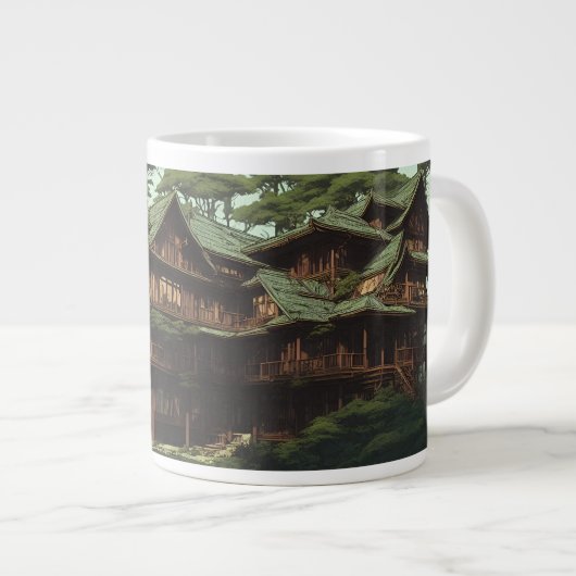Taza Jumbo fantasy house forest ジャンボコーヒーマグカップ (正面右)
