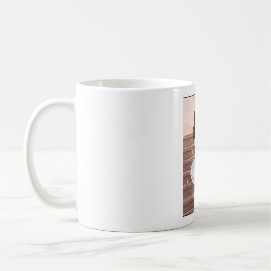Taza Kawaii Bailaarina con Tutu Celeste コーヒーマグカップ (左)