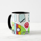 Taza Kombi Verde Neón – Diseño Psicodélico Brillan マグカップ (正面左)