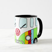 Taza Kombi Verde Neón – Diseño Psicodélico Brillan マグカップ (正面右)