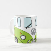 Taza Kombi Verde Psicodélica – Furgoneta Retro con コーヒーマグカップ (正面左)