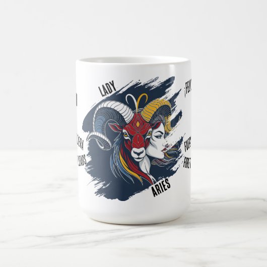 Taza Lady Aries - Coffee Mug Horóscopo Mujer コーヒーマグカップ (中央)