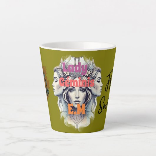 Taza Lady Géminis – Energía dual カフェラテマグ (正面)