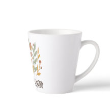 Taza Latte Motivacional Flores Boho