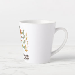 Taza Latte Motivacional Flores Boho カフェラテマグ
