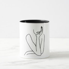 Taza Line Art Mujer – Minimalismo  マグカップ