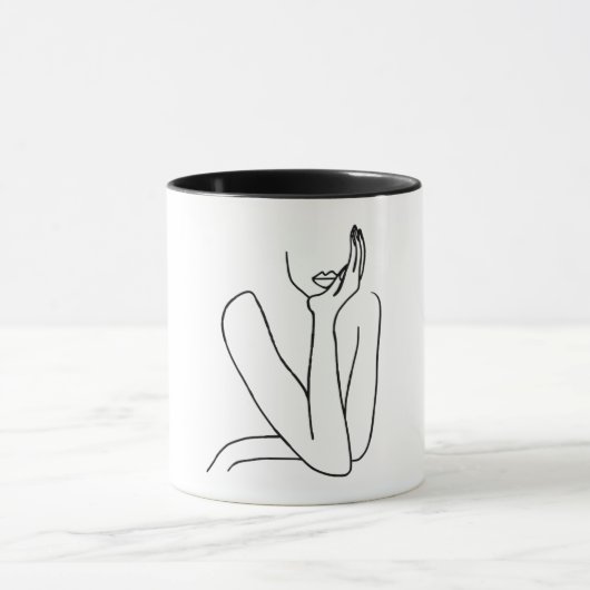 Taza Line Art Mujer – Minimalismo マグカップ (中央)