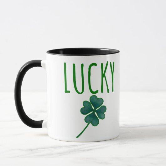 Taza Lucky Clover St Patricks Day マグカップ (左)