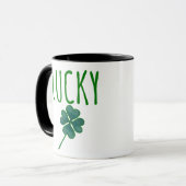 Taza Lucky Clover St Patricks Day  マグカップ (正面左)