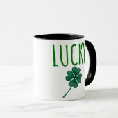 Taza Lucky Clover St Patricks Day マグカップ (正面右)