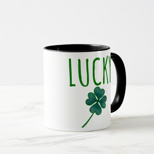 Taza Lucky Clover St Patricks Day  マグカップ (正面右)
