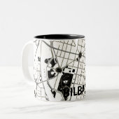Taza mapa minimalista de Bilbao - Blanco-negro ツートーンマグカップ (正面左)