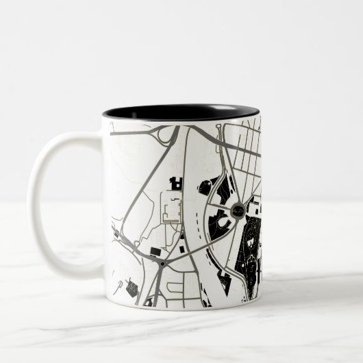 Taza mapa minimalista de Bilbao - Blanco-negro ツートーンマグカップ (左)