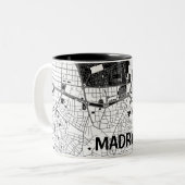Taza mapa minimalista de Madrid - Blanco-negro ツートーンマグカップ (正面左)