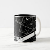 Taza mapa minimalista de Sevilla - Negro-blanco ツートーンマグカップ (正面右)