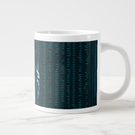 Taza matrix hacker computers programmer 3 ジャンボコーヒーマグカップ (右)