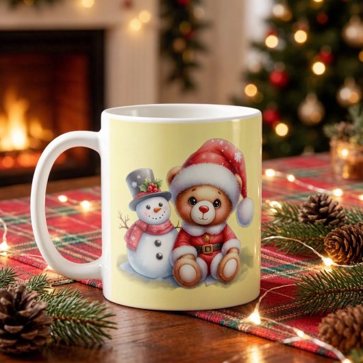 Taza Navideña con Snowman コーヒーマグカップ