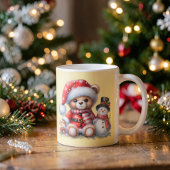 Taza Navideña con Snowman コーヒーマグカップ