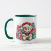 Taza navideña con un adorable osito Taza マグカップ (左)