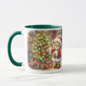 Taza navideña con un adorable osito Taza マグカップ (左)