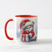 Taza navideña con un adorable osito Taza マグカップ (左)
