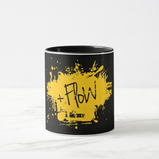Taza Negra con logo de +Flow マグカップ (中央)