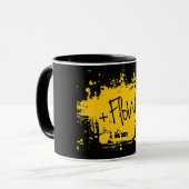 Taza Negra con logo de +Flow マグカップ (正面左)
