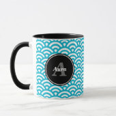 Taza Olas azules - Nombre personalizado マグカップ (左)