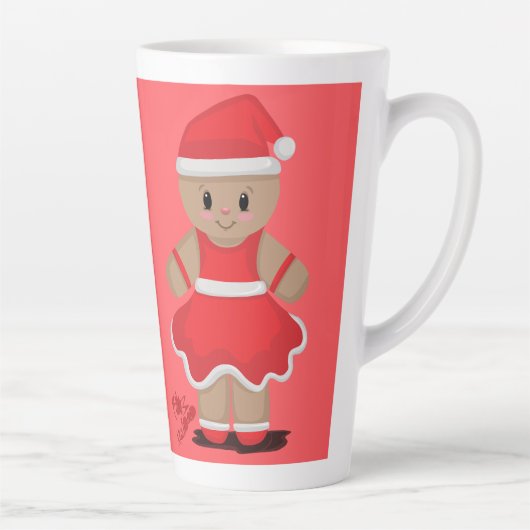 Taza para café latte con muñeco de gengibre  カフェラテマグ (右)