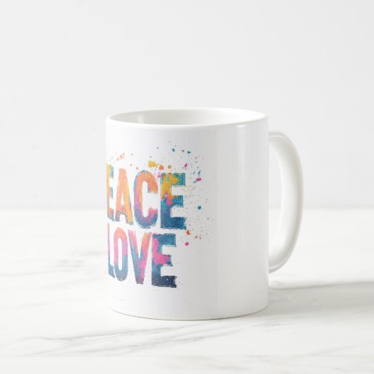 Taza Peace and Love コーヒーマグカップ (正面右)