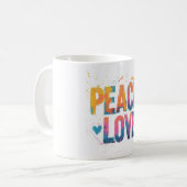 Taza Peace and Love コーヒーマグカップ (正面左)