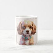 Taza Perrete Adorable Blanco y Marrón – Amor perru コーヒーマグカップ (中央)