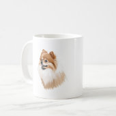 Taza perro pomerania コーヒーマグカップ (正面左)