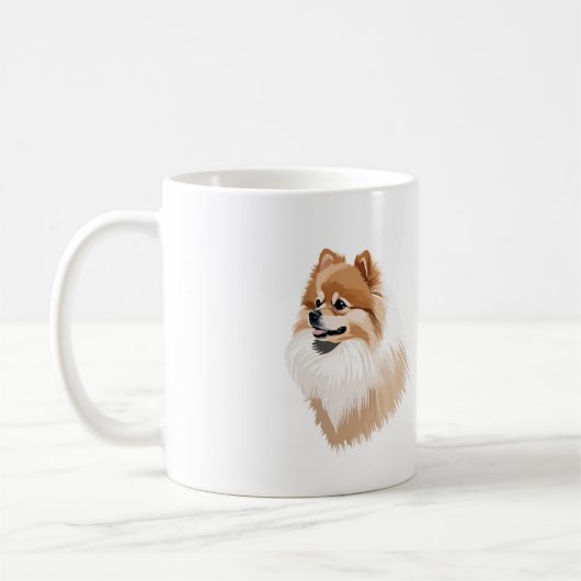 Taza perro pomerania コーヒーマグカップ (左)