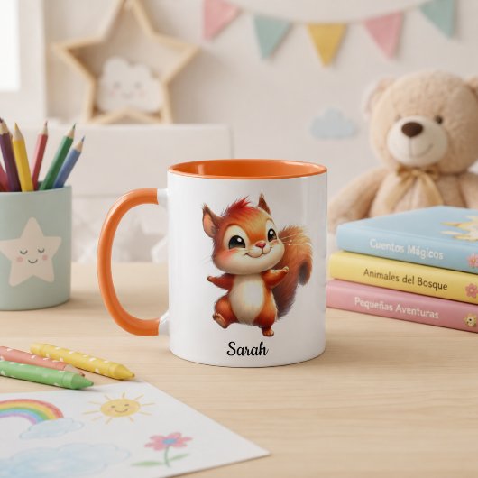 Taza personalizada con ardillita kawaii マグカップ