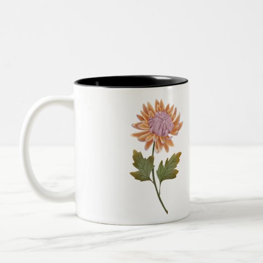 Taza personalizada con bonita flor romantica ツートーンマグカップ (左)