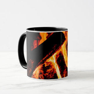 Taza personalizada con fotografía fuego chimenea マグカップ