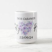 Taza Personalizada de Boda en Tonos Lilas コーヒーマグカップ (中央)