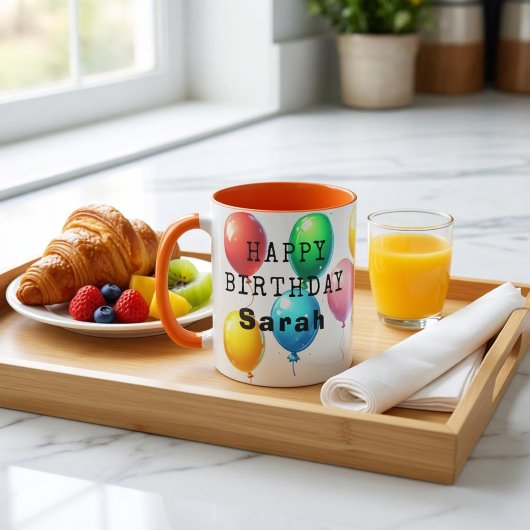 Taza personalizada “Happy Birthday” con globos  マグカップ
