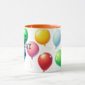 Taza personalizada “Happy Birthday” con globos  マグカップ (中央)