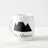 Taza Premium ‘Rise Above’ – Minimalista, Elegante コーヒーマグカップ (正面左)