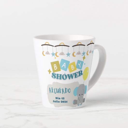 taza recuerdo del baby shower  personalizada カフェラテマグ (右アングル)